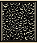 Black Cream Winged Abstract Organic Rug