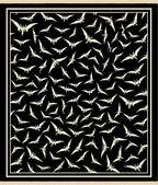 Black Cream Winged Abstract Organic Rug