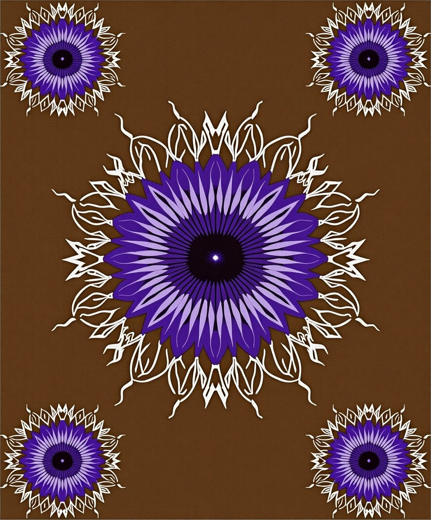 Brown Majestic Violet Mandala Bloom Rug