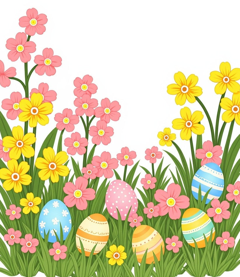 Easter Garden Floral Eggs Rug
