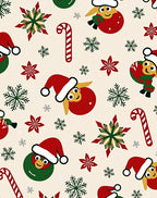 Jolly Christmas Figures Snowflakes Candy Canes Rug