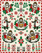 Charming Folk Art Christmas Figures Rug