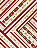 Red Cream Golden Festive Crackers Rug