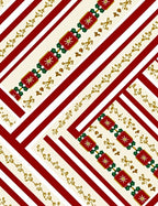 Red Cream Golden Festive Crackers Rug