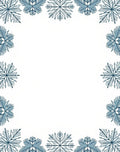 Cool Blue Snowflake Border Rug