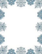 Cool Blue Snowflake Border Rug