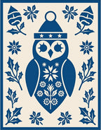 Deep Blue Owl Holly Floral Rug