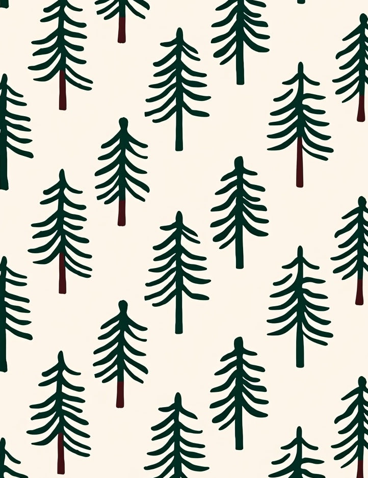 Dark Green Pine Forest Scatter Rug
