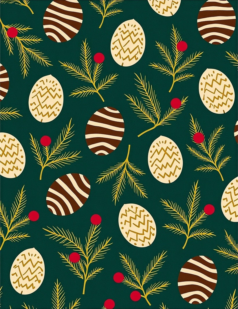 Festive Green Egg Holly Branch Rug