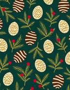 Festive Green Egg Holly Branch Rug