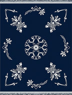 Deep Blue White Floral Medallion Rug
