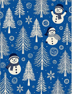 Festive Snowy Trees and Snowmen Rug