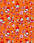 Red Gnomes Festive Orange Whimsical Scatter Rug