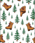 Brown Hiking Boots Forest Scene Rug