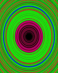 Vibrant Green Magenta Blue Concentric Circles Rug