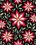 Bold Red White Floral Garden Rug