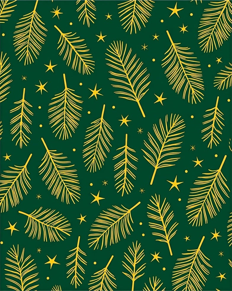 Golden Pine Needle Stars Rug