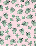 Pale Pink Green Leaf Collage Rug