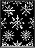 Black White Snowflake Classic Border Rug