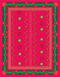 Hot Pink Starburst ZigZag Border Rug