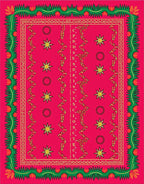 Hot Pink Starburst ZigZag Border Rug