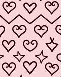 Pink Hearts And Stars Zigzag Rug