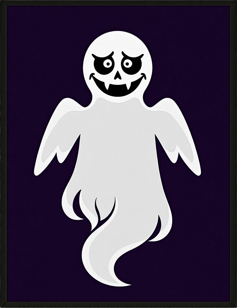 Spooky Ghost Halloween Purple Background Rug