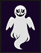 Spooky Ghost Halloween Purple Background Rug