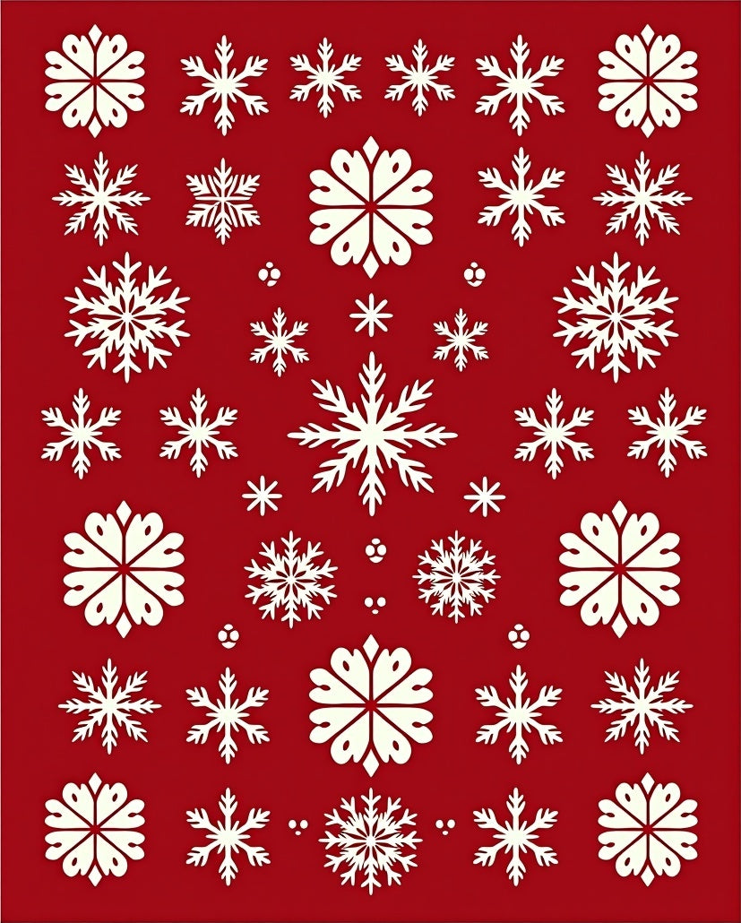 Crimson Cream Snowflake Collection Rug