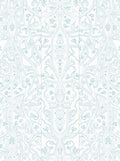 Light Blue Floral Scrolling Vine Art Nouveau Rug