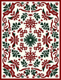 Crimson and Evergreen Medallion Ornament Rug