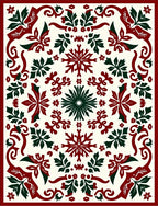 Crimson and Evergreen Medallion Ornament Rug