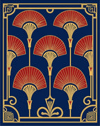 Crimson and Gold Egyptian Fan Rug
