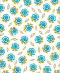 Teal Rose Garden Whimsical Bloom Rug