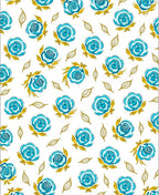 Teal Rose Garden Whimsical Bloom Rug
