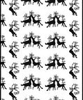 Bold Black Reindeer Silhouette Whimsical Rug