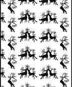 Bold Black Reindeer Silhouette Whimsical Rug