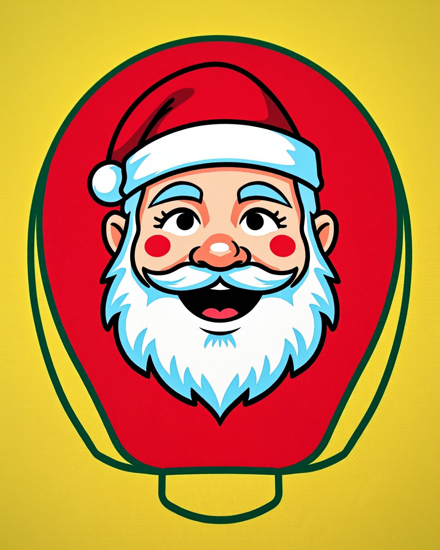 Jolly Santa Face Red Outline Rug