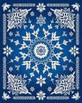 Azure White Snowflake Mandala Rug