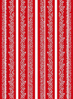 Vertical Red White Interlocking Straps Rug
