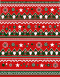 Red Green Festive Gnome Stars Ornaments Rug