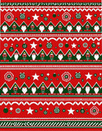 Red Green Festive Gnome Stars Ornaments Rug