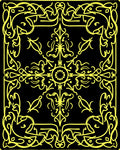 Golden Black Celtic Knot Swirl Rug