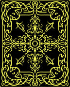 Golden Black Celtic Knot Swirl Rug