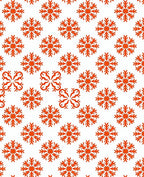Vibrant Orange Snowflake Repeat Graphic Rug