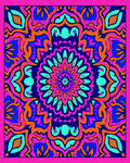Vibrant Pink Blue Orange Bloom Rug