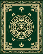 Emerald Green Ornamental Mandala Rug