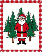Rustic Red Buffalo Plaid Santa Forest Rug