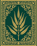 Emerald Golden Leaf Symmetry Border Rug