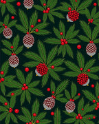 Festive Red Berry Pinecone Garland Rug